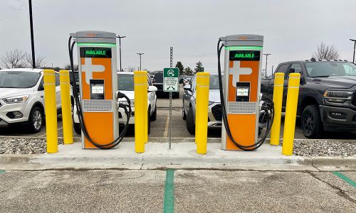 Two Electric charger in parking lot